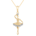 14K Solid Gold  0.04ctw Ballerina Diamond Pendants
