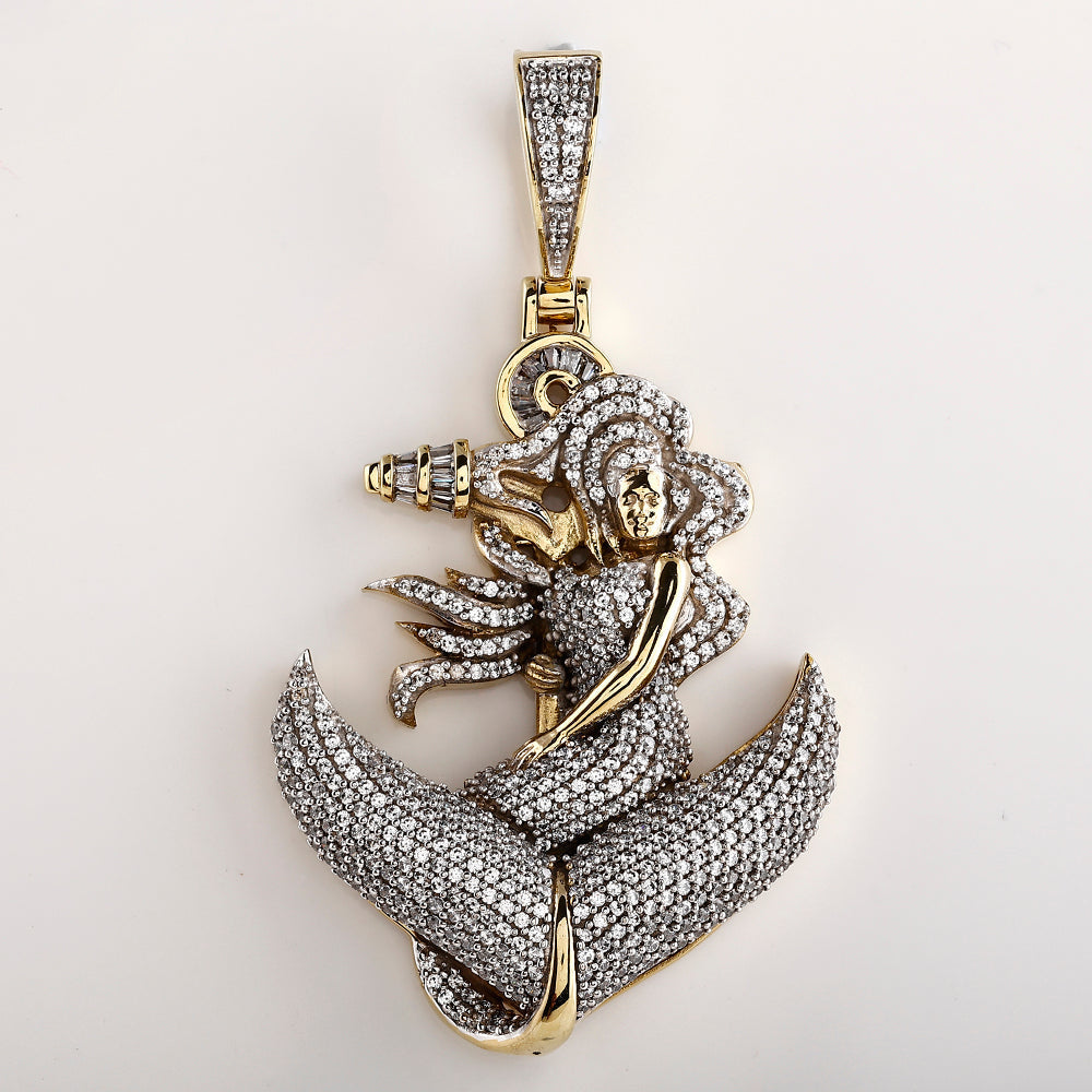 14K Solid Gold 1.65ctw Diamond Medusa Pendants