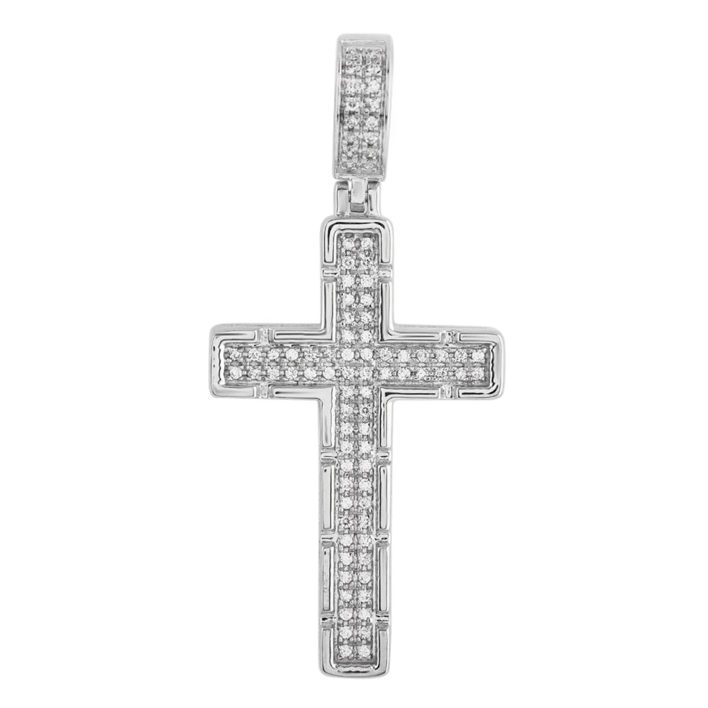 14K Solid Gold 0.17ctw Diamond Cross Pendants