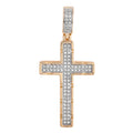 14K Solid Gold 0.17ctw Diamond Cross Pendants