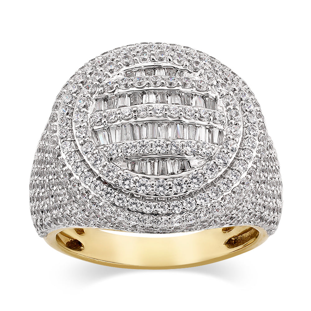 14K Solid Gold 3.80ctw Diamond Mens Rings