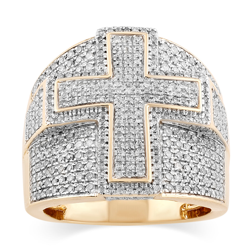 14K Solid Gold 1.60ctw Diamond Mens Rings