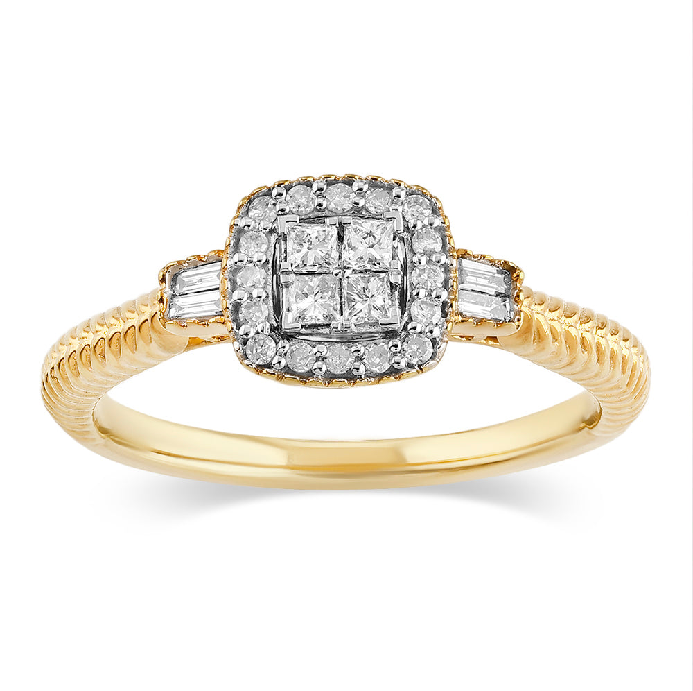 14K Solid Gold  0.27ctw Diamond Womens Rings