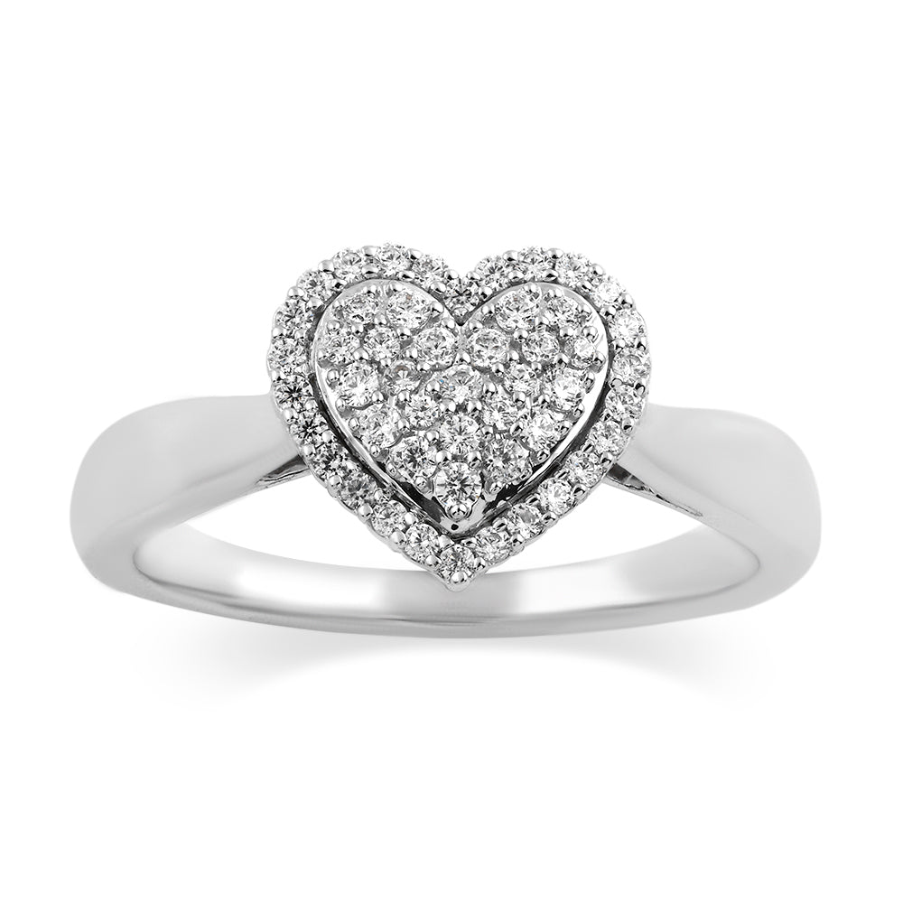 14K Solid Gold  0.22ctw Heart Diamond Womens Rings