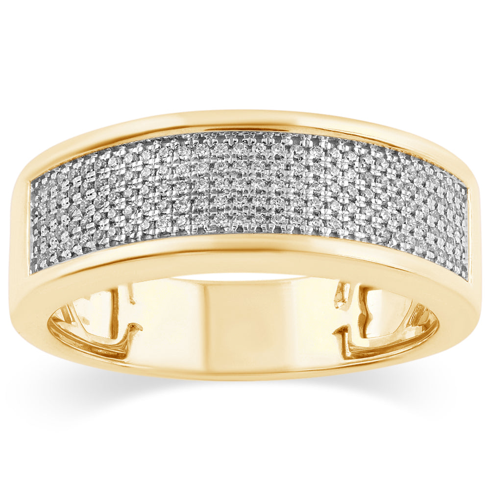 14K Solid Gold  0.33ctw Diamond Mens Rings