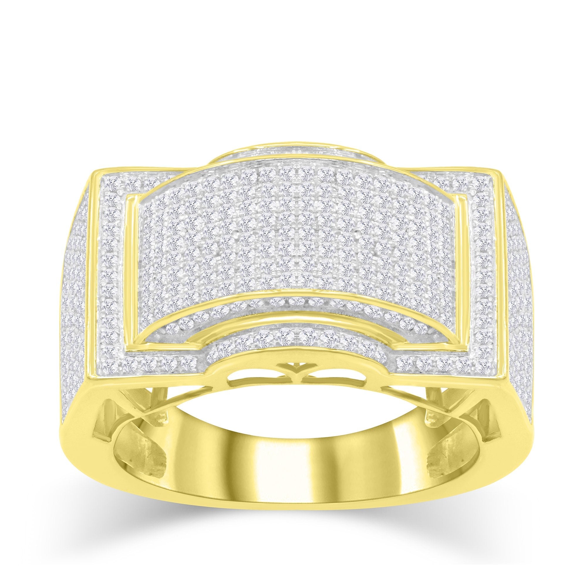 14K Solid Gold 1.00ctw Diamond Mens Ring