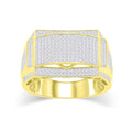 10K Solid Gold 0.91ctw Diamond Mens Ring