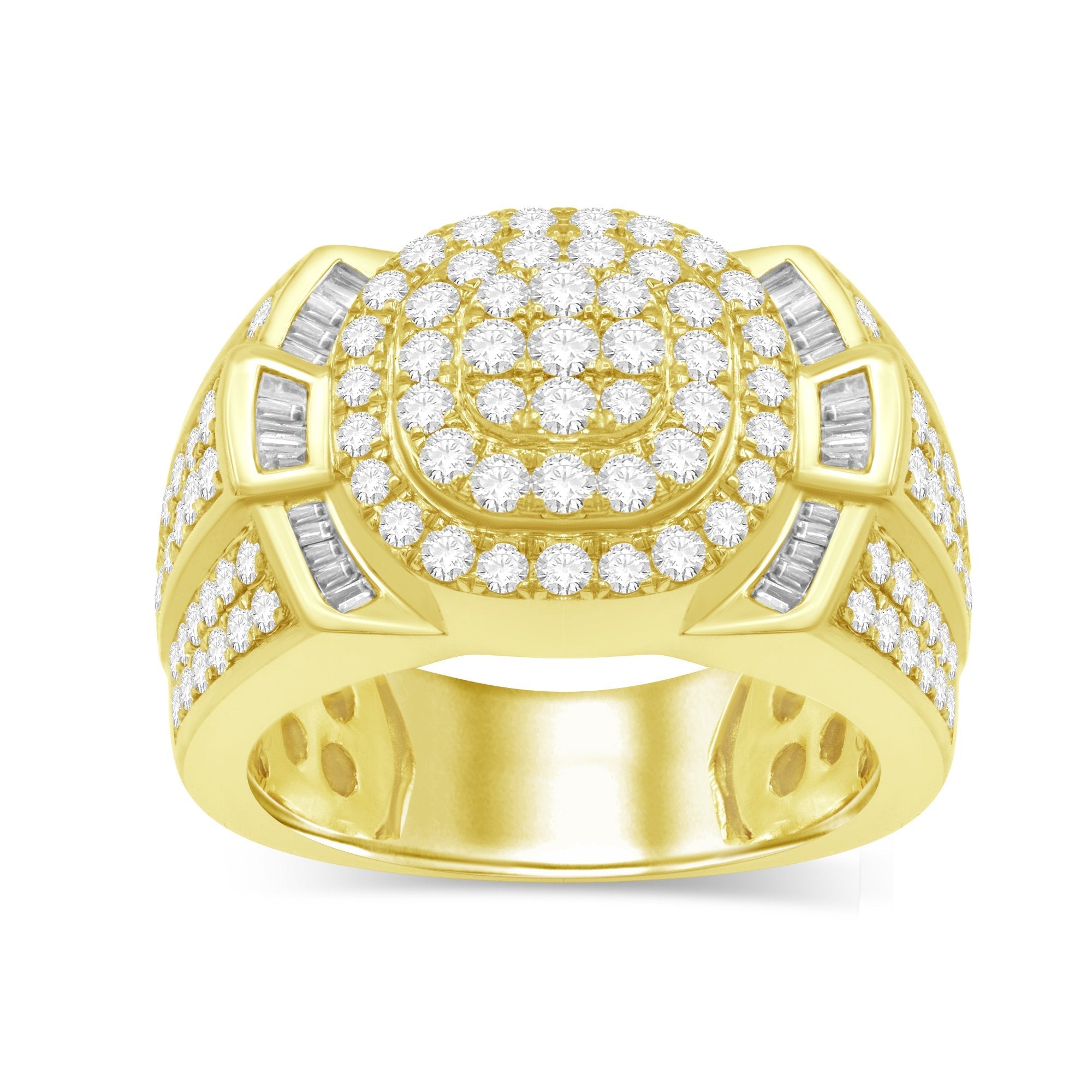 14K Solid Gold 2.30ctw Diamond Mens Rings