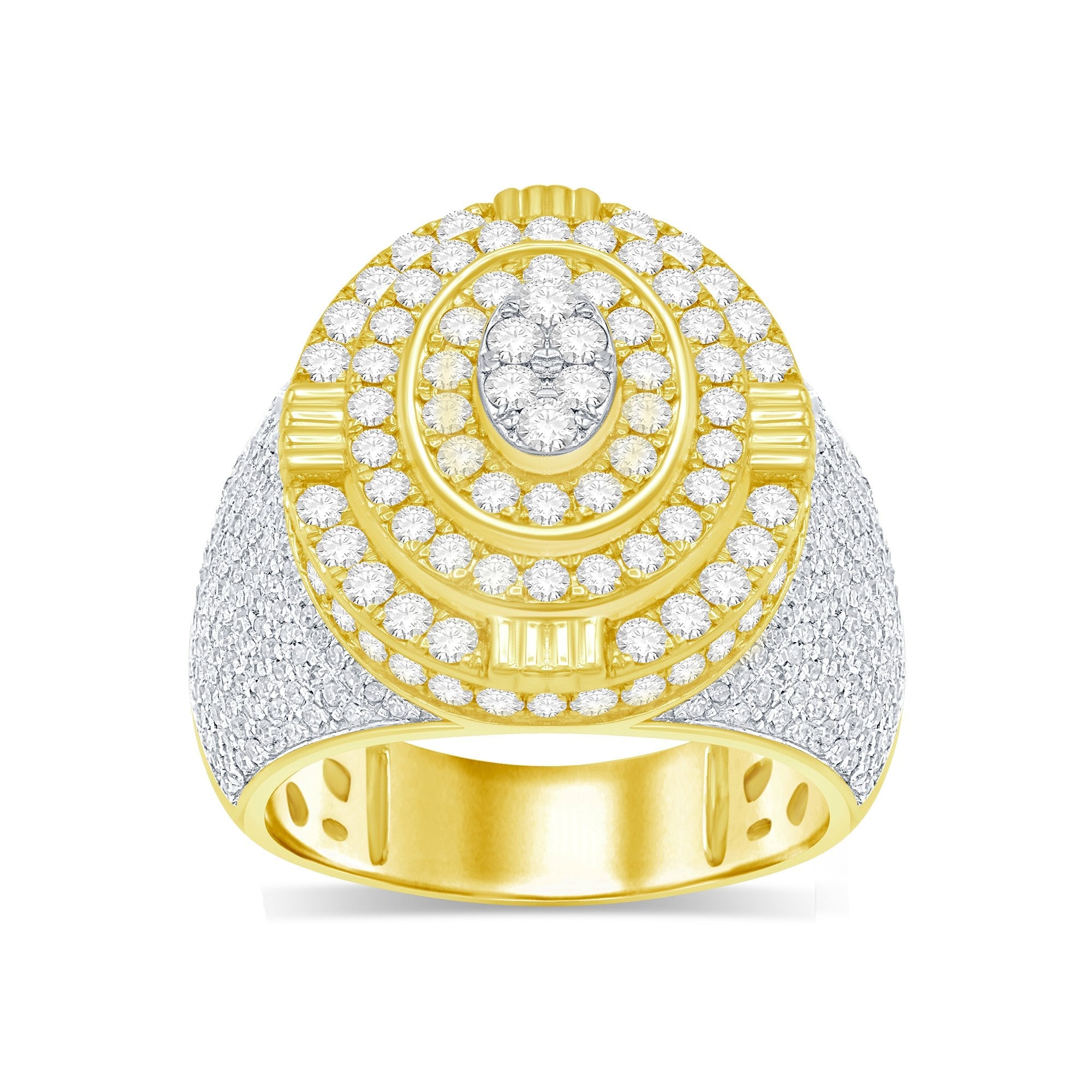 14K Solid Gold 2.80ctw Diamond Mens Rings