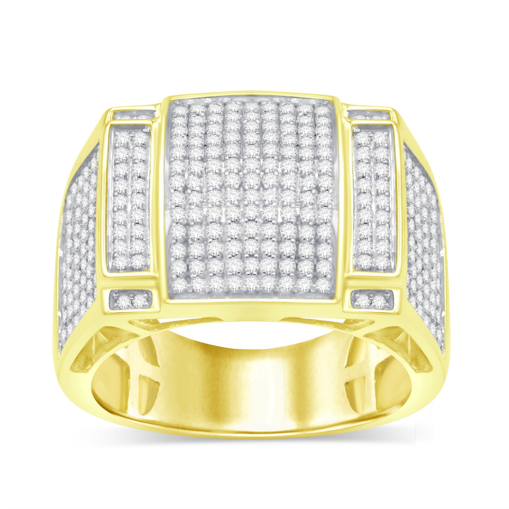 [SAMPLE]10K Solid Gold 0.88ctw Diamond Mens Rings