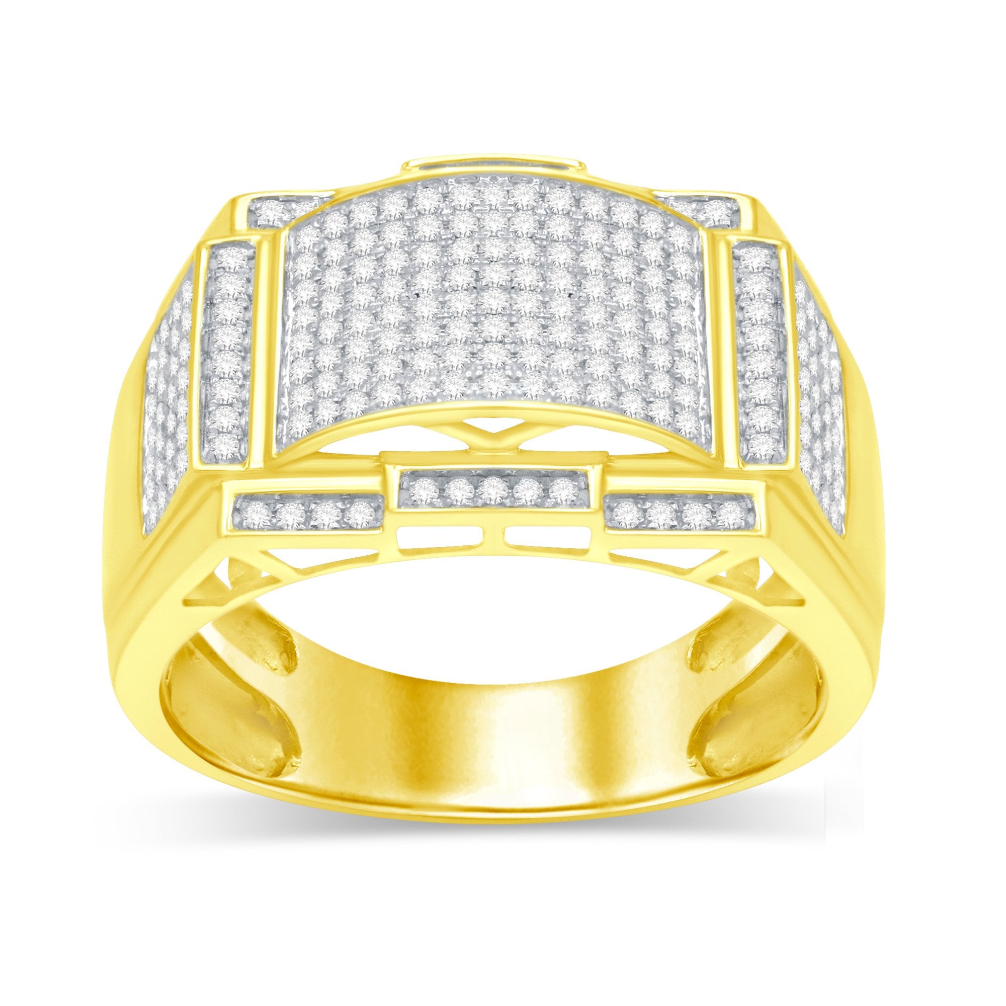 10K Solid Gold 0.6ctw Diamond Mens Rings