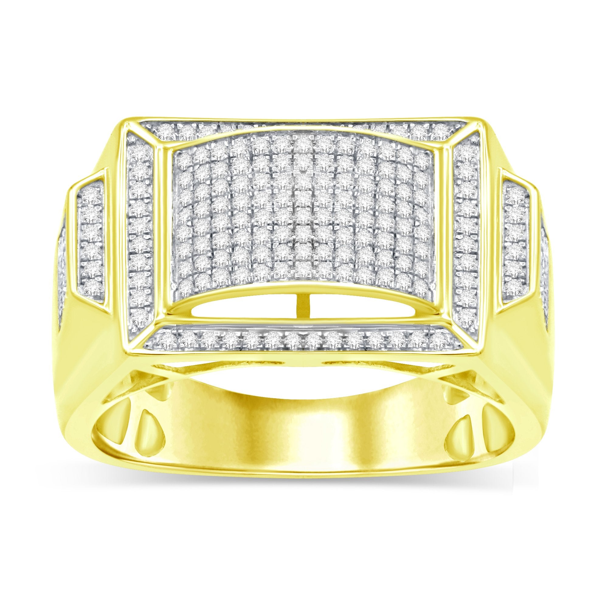 10K Solid Gold 0.6ctw Diamond Mens Rings