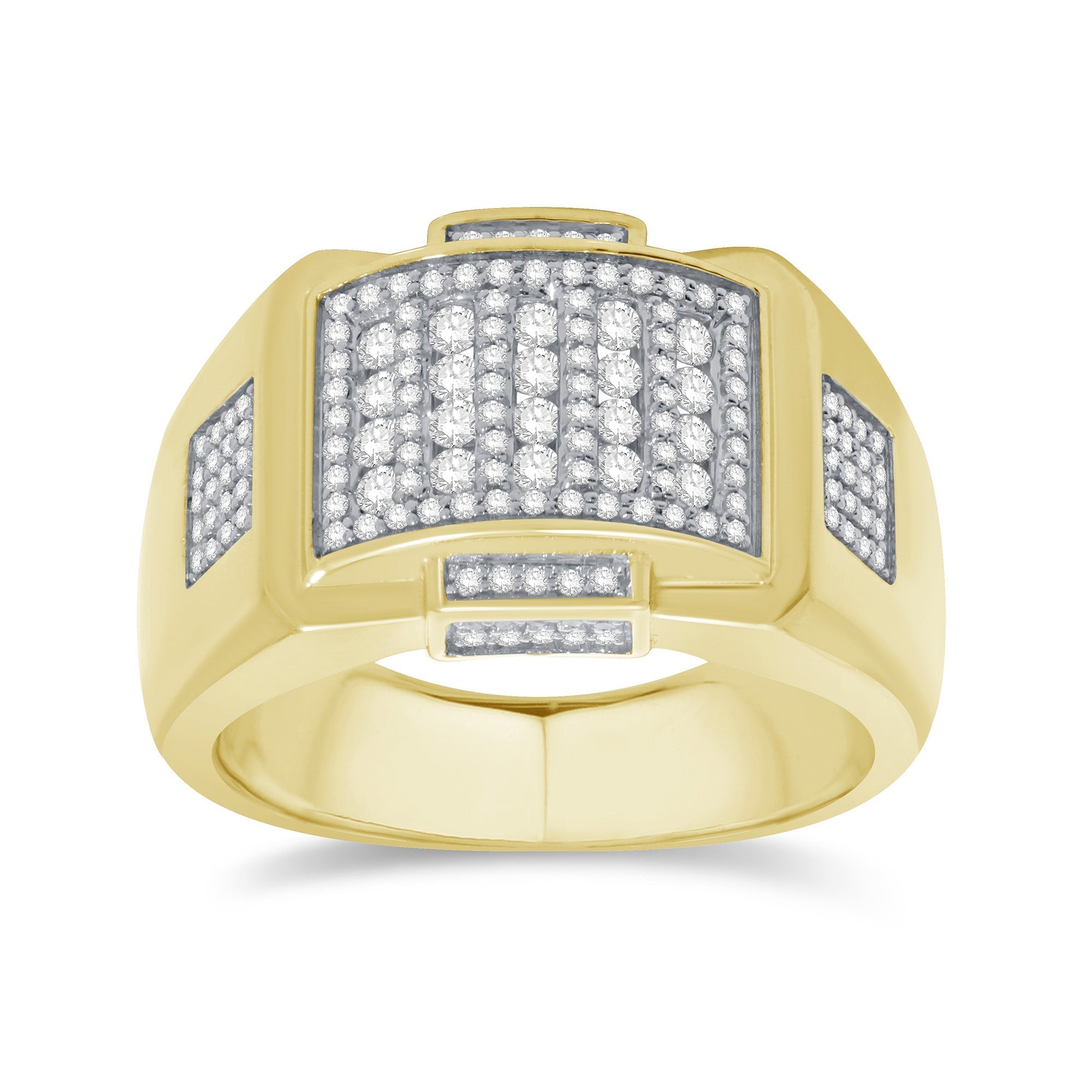 14K Solid Gold  0.73ctw Diamond Mens Rings