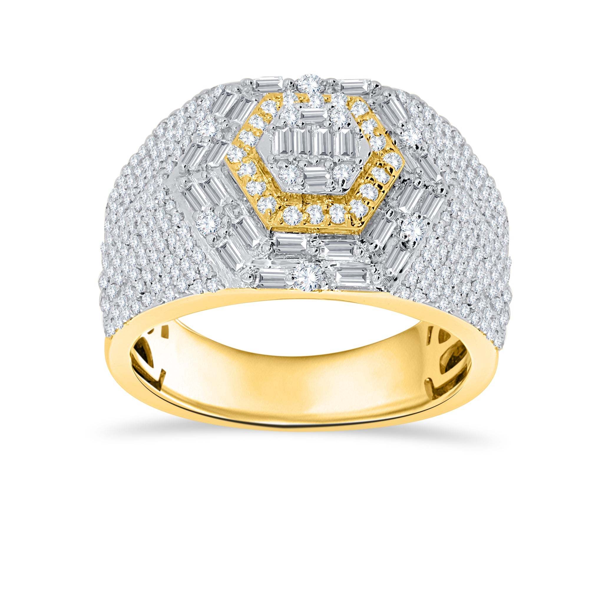 14K Solid Gold  1.28ctw Diamond Mens Rings