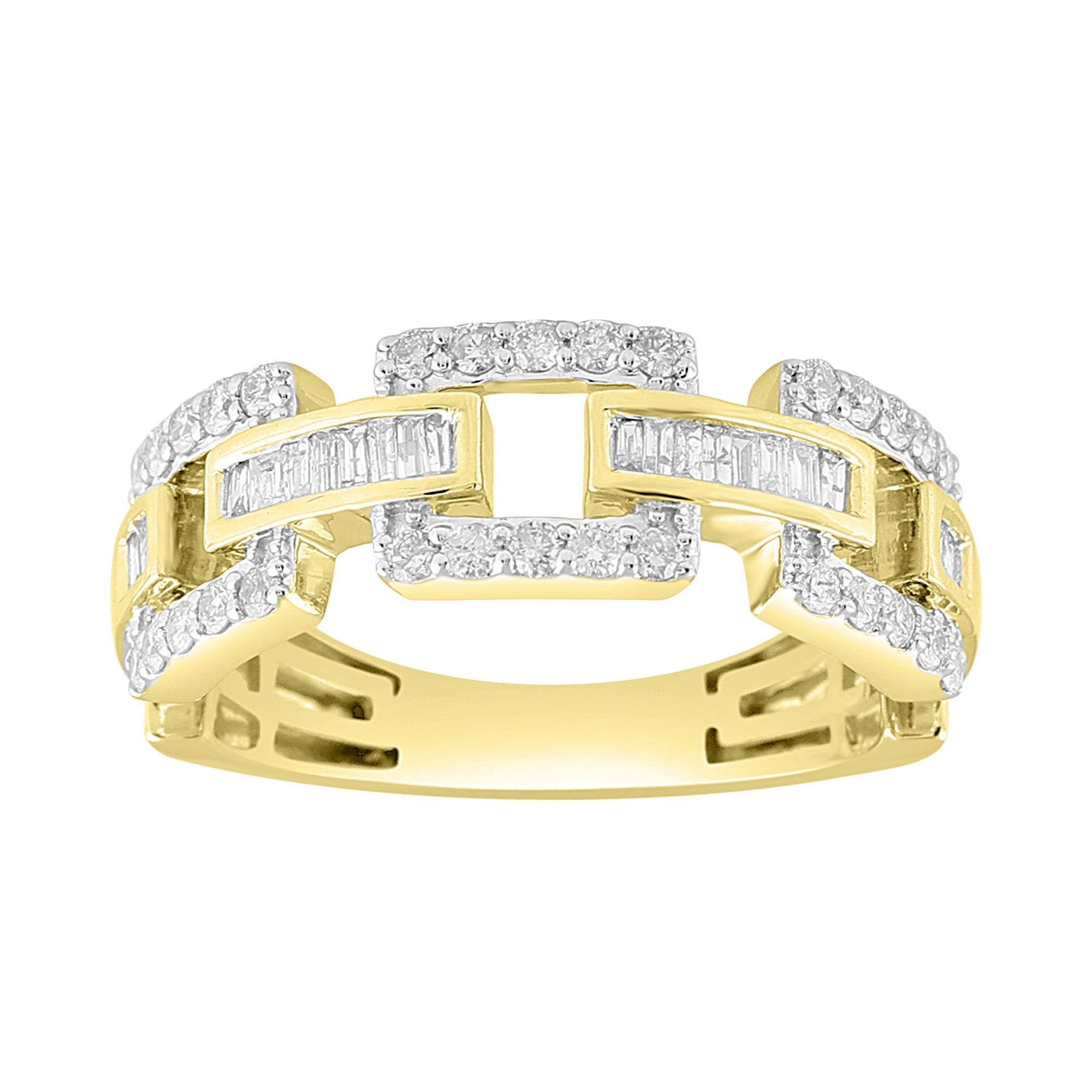14K Solid Gold 0.80ctw Diamond Mens Rings