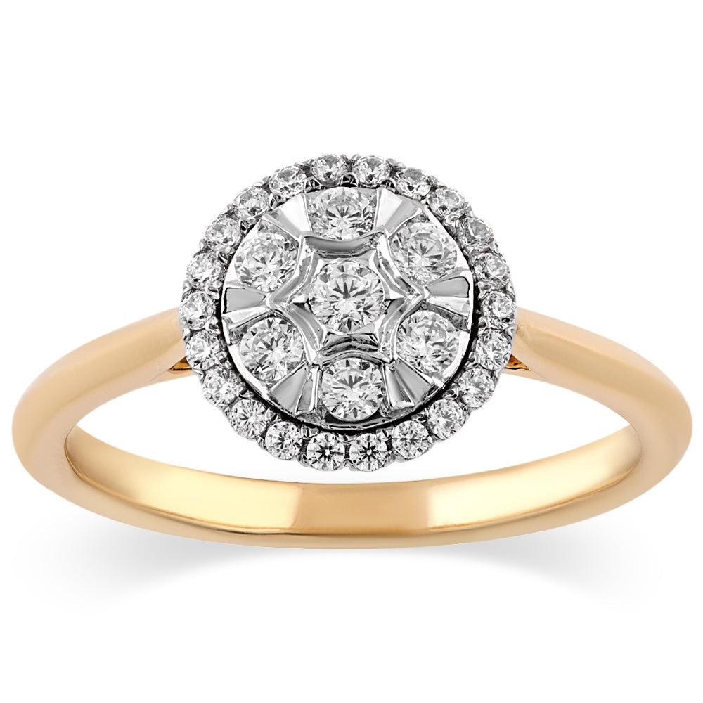 14K Solid Gold  0.31ctw Diamond Womens Rings