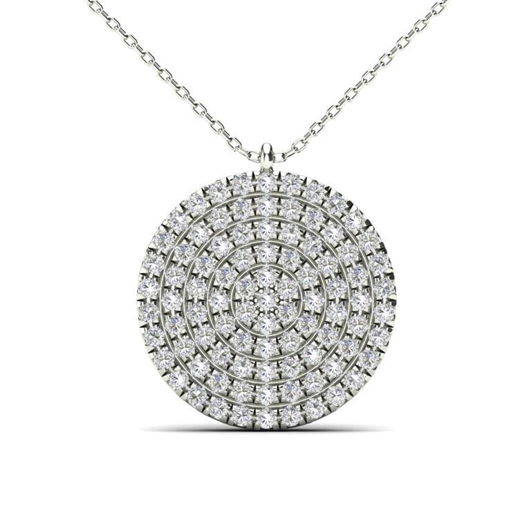 14K Solid Gold 0.27ctw Diamond Iced Out Round Micropavé Necklace