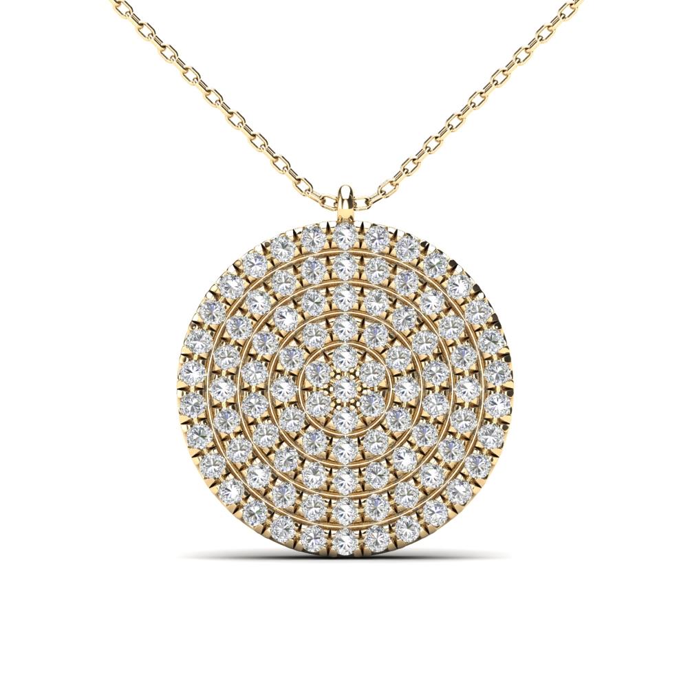 14K Solid Gold 0.27ctw Diamond Iced Out Round Micropavé Necklace