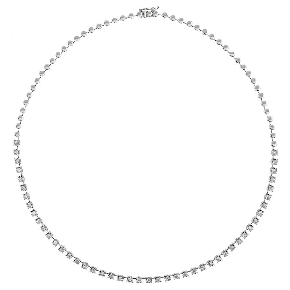 1.45ctw Diamond Women's Tennis Necklace in 14K Solid Gold