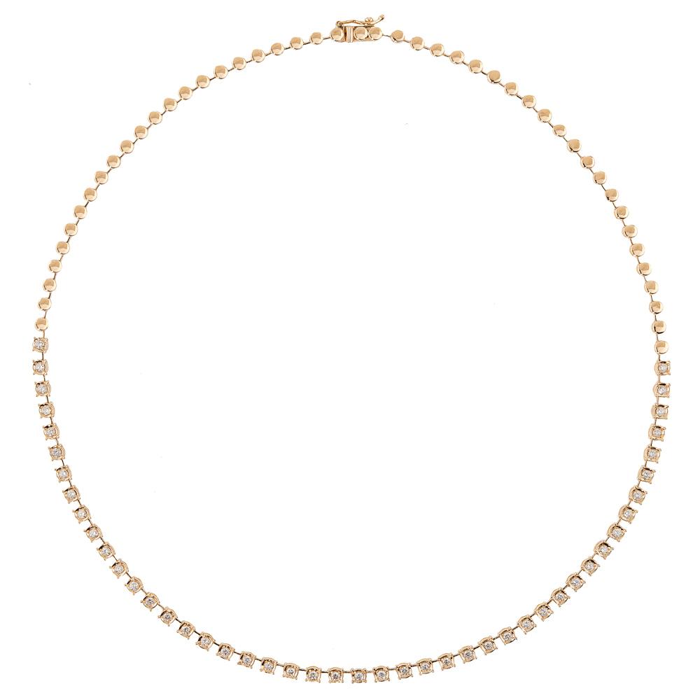 1.45ctw Diamond Women's Tennis Necklace in 14K Solid Gold