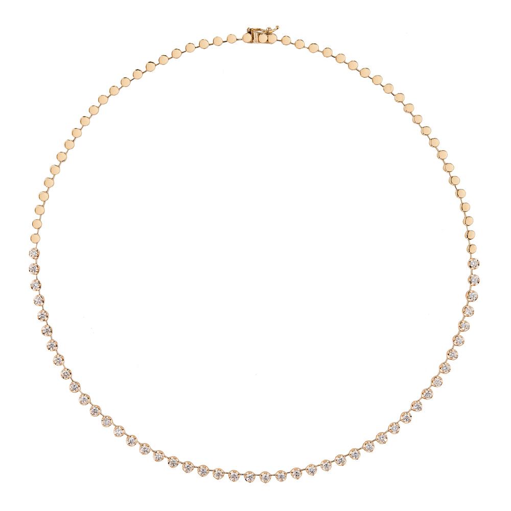 Diamond Women's Tennis Necklace in 14K Solid Gold(2.65ctw )