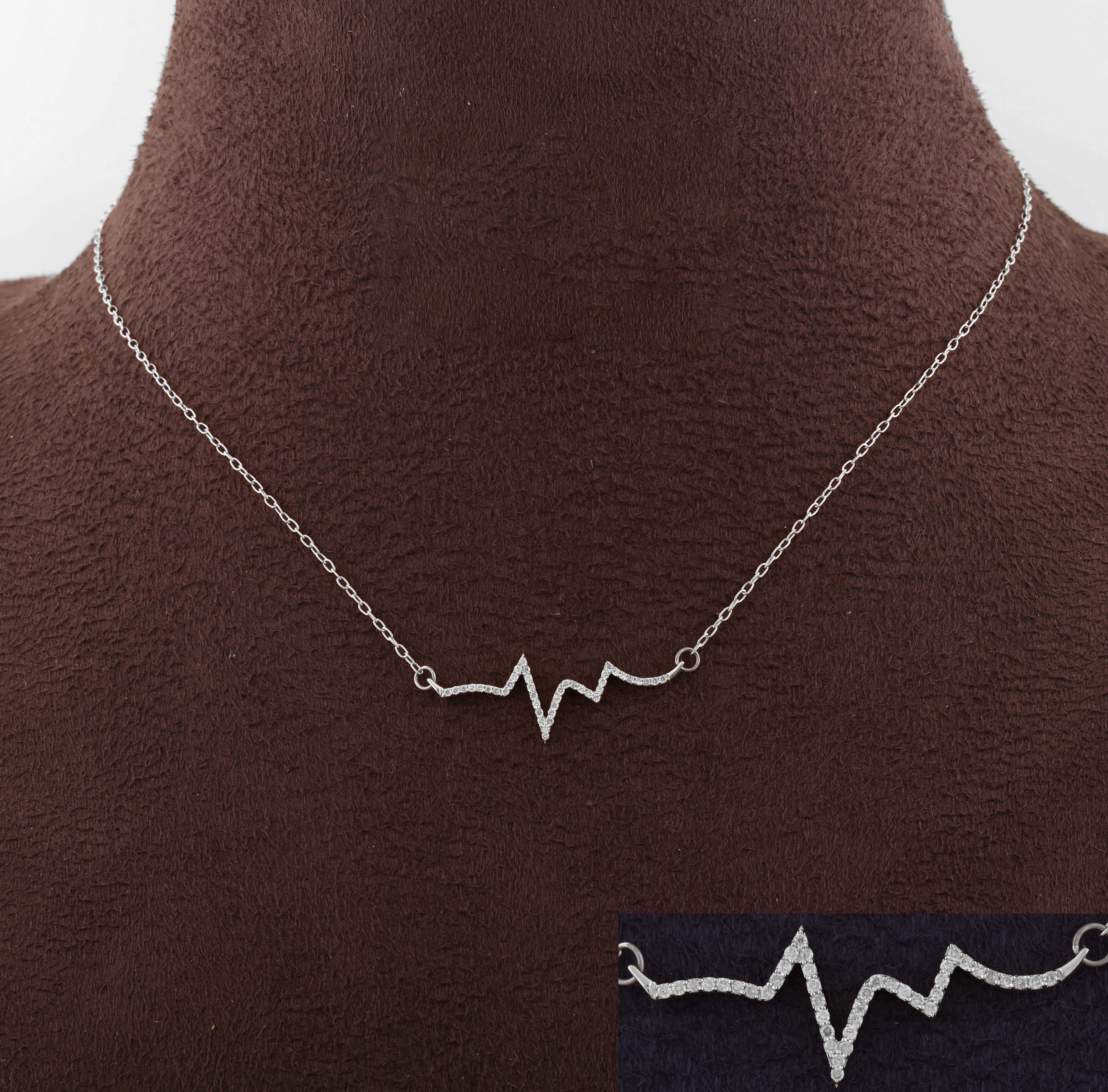 14K Solid Gold  0.15ctw Diamond Necklaces