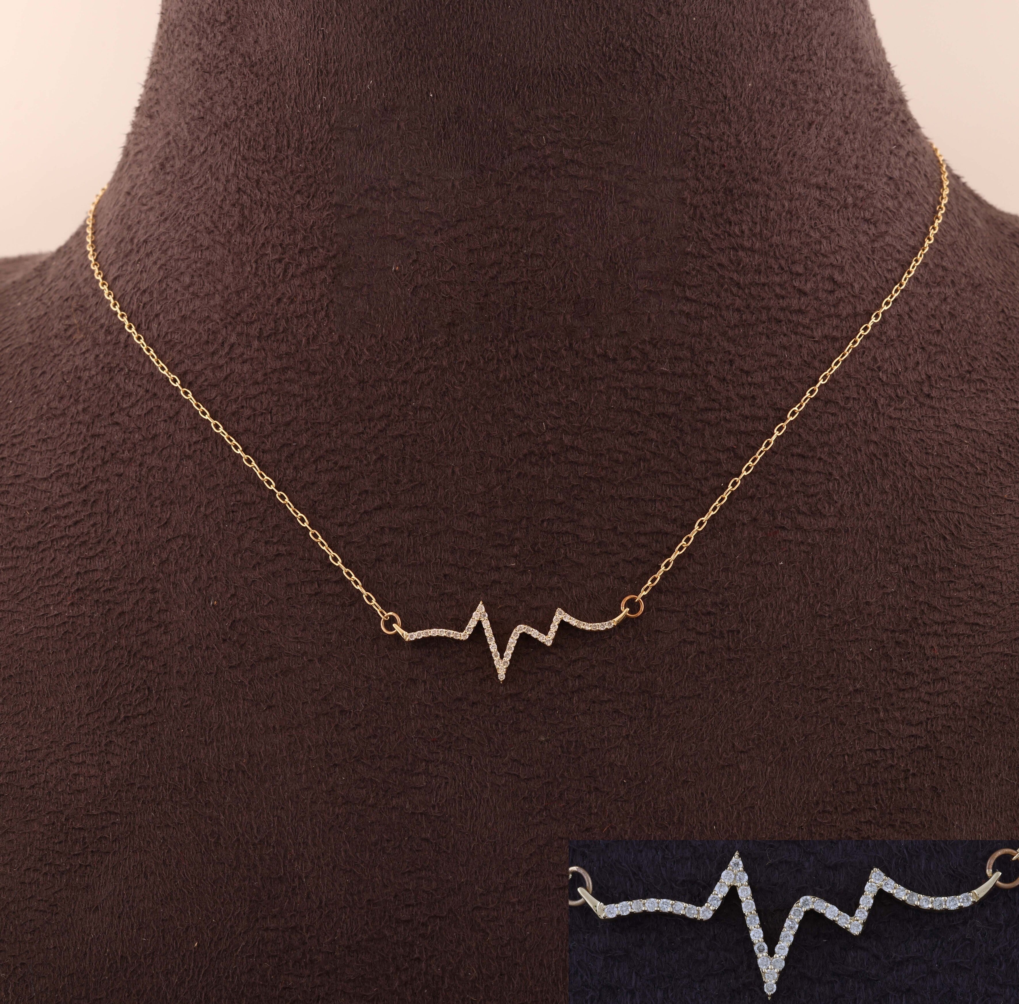 14K Solid Gold  0.15ctw Diamond Necklaces