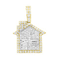 14K Solid Gold 0.64ctw House Diamond Pendants