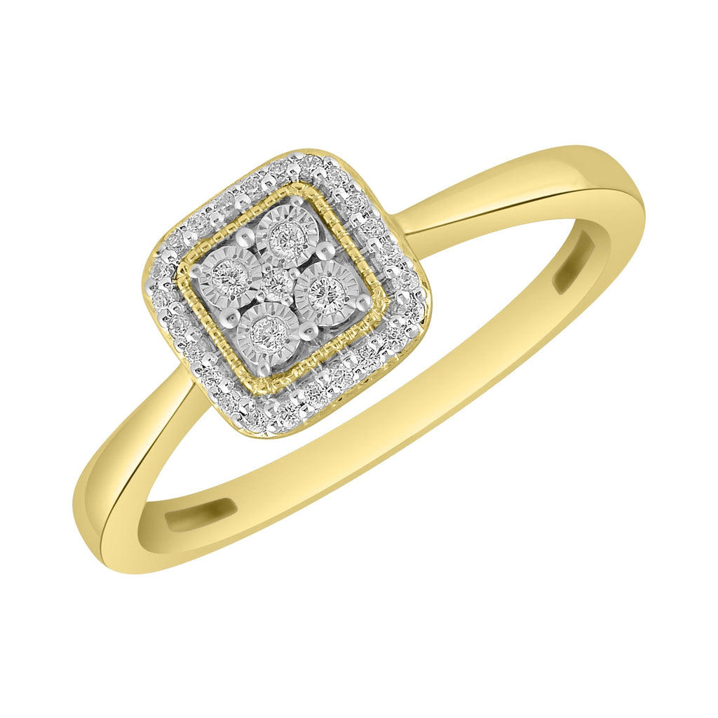 14K Solid Gold 0.10ctw Diamond Womens Rings