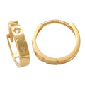14K Solid Gold 0.024 Diamond Hoop Earrings