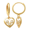 14K Solid Gold Diamond  Drop Earrings