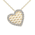 14K Solid Gold 0.07ctw Diamond Three-Dimensional Mini Heart Pendant