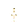 14K Solid Gold  0.07ctw Diamond Cross Pendant