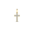 14K Solid Gold  0.11ctw Diamond Cross Pendant