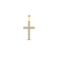 14K Solid Gold  0.16ctw Diamond Cross Pendant