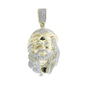 10K Solid Gold with 0.65ctw Diamond Jesus Head Pendant Yellow Gold Charm