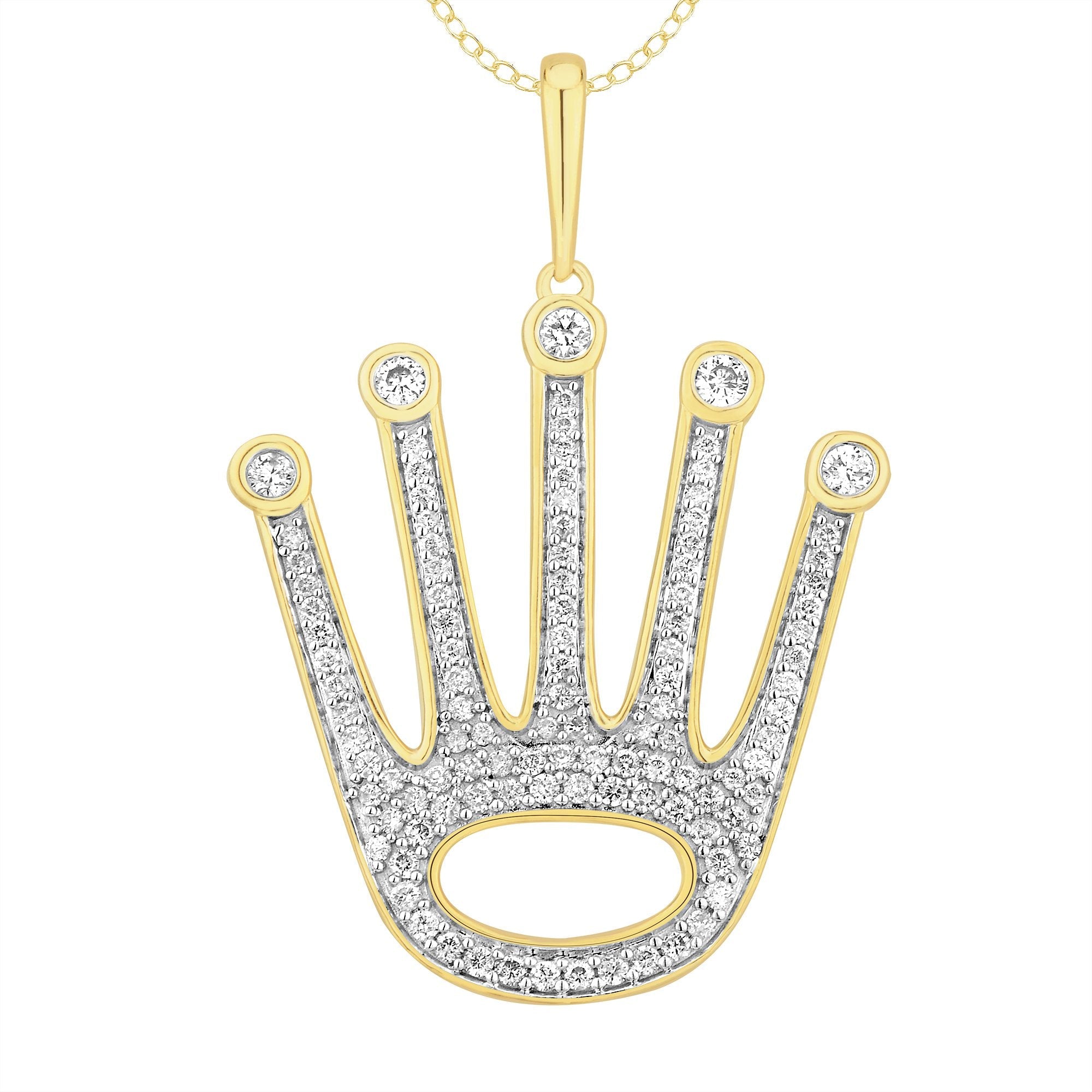 14K Solid Gold 0.76ctw Diamond Pendant