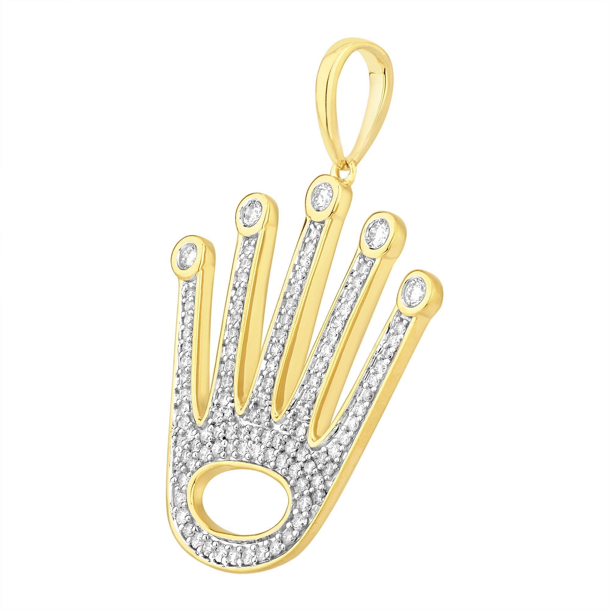 14K Solid Gold 0.76ctw Diamond Pendant