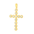 14K Solid Gold 0.33ctw Diamond Cross Pendant