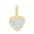 14K Solid Gold 0.45ctw Heart  Diamond Pendants
