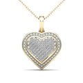 14K Solid Gold 0.12ctw Diamond Heart Pendant