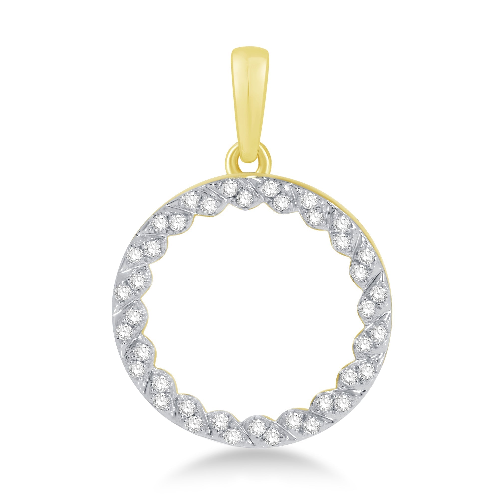 14K Solid Gold  0.18ctw Diamond Pendants