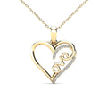14K Solid Gold 0.07ctw Diamond Open Heart Love Pendant