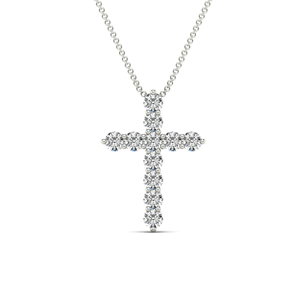 14K Solid Gold 0.46ctw Diamond Cross Pendants