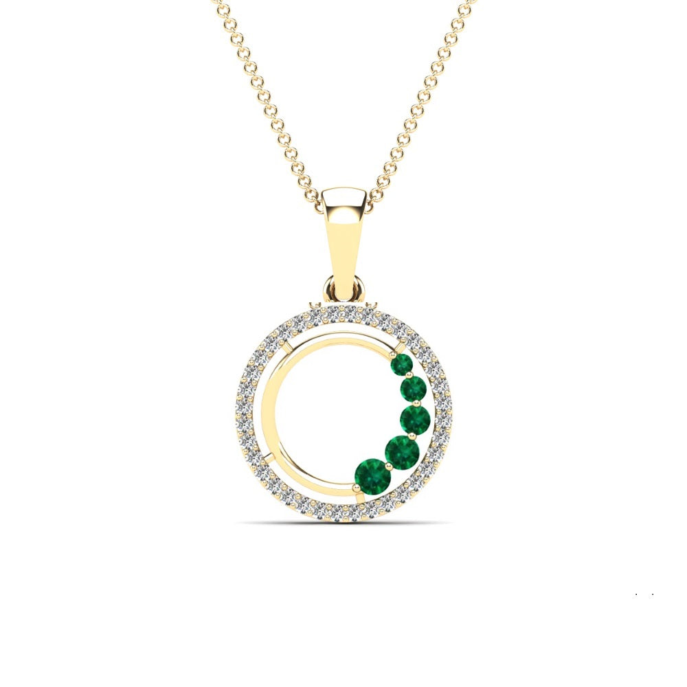 14K Solid Gold  0.18ctw Diamond Pendants