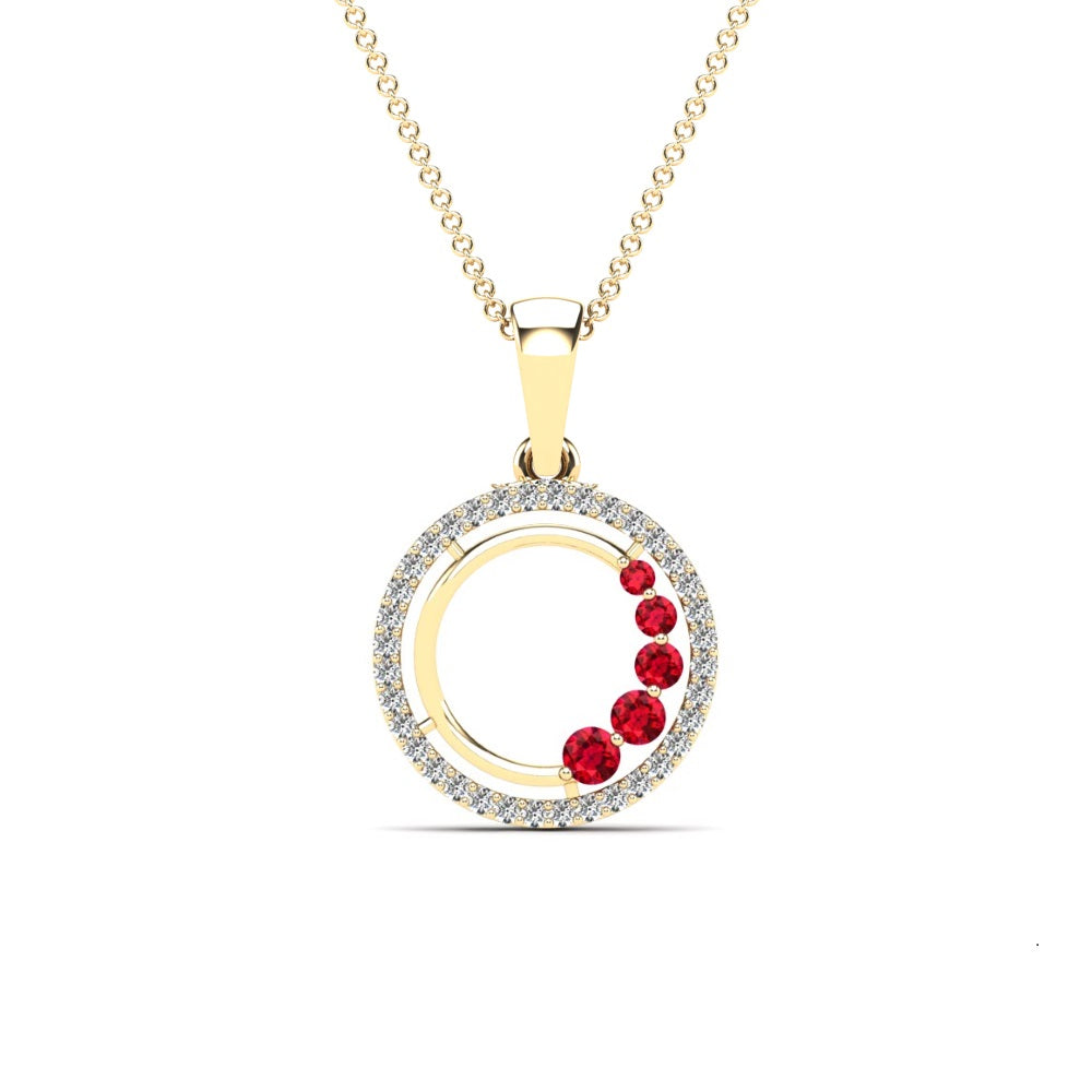 14K Solid Gold  0.18ctw Diamond Pendants