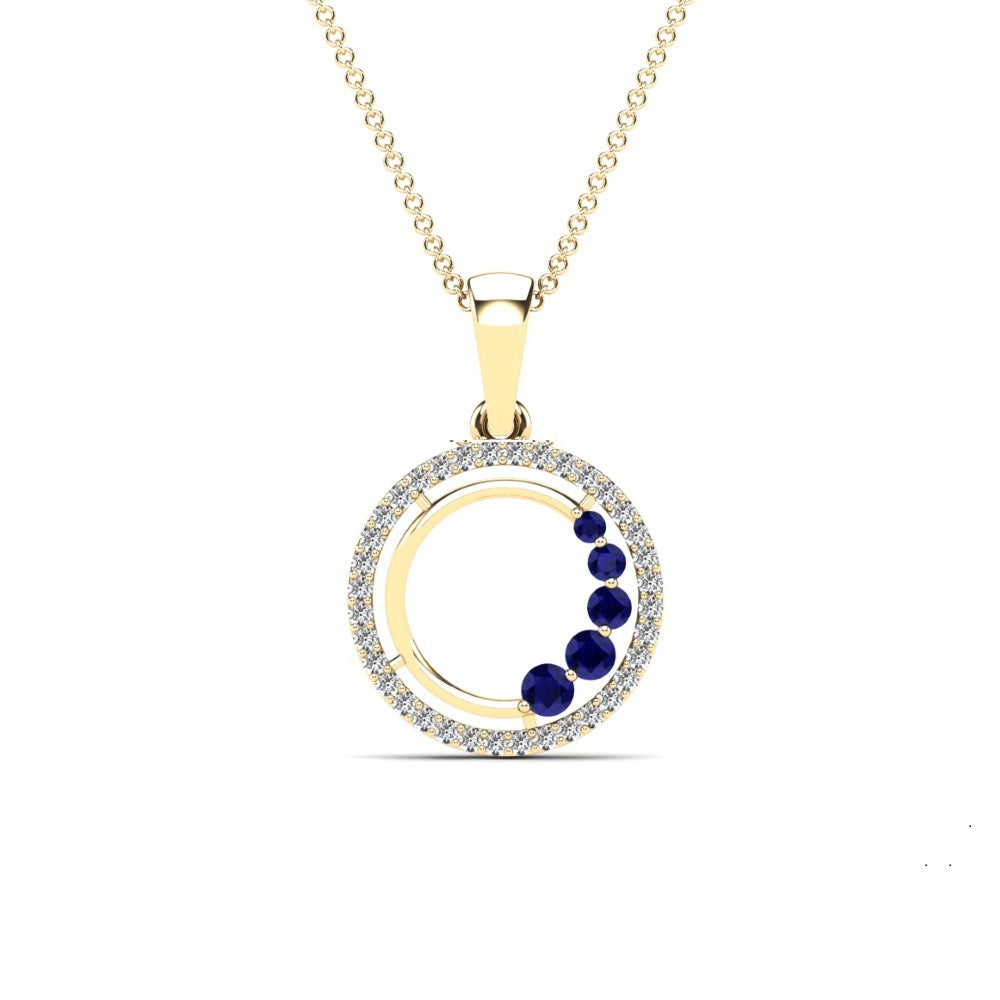 14K Solid Gold  0.18ctw Diamond Pendants