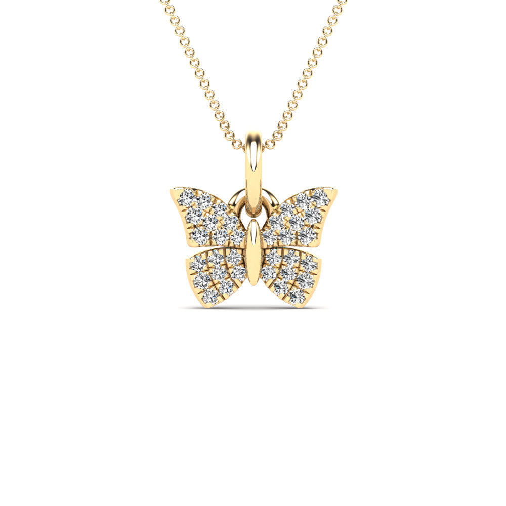 14K Solid Gold  0.11ctw Diamond Pendants
