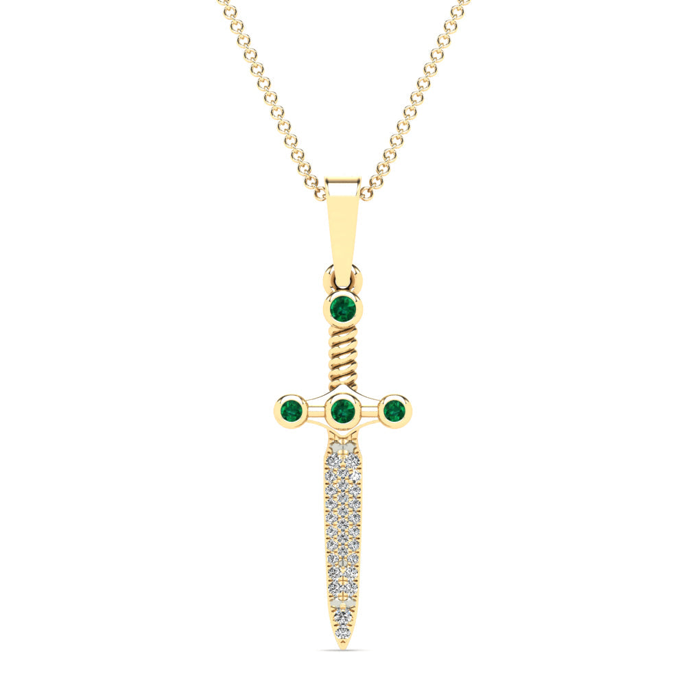 14K Solid Gold  0.07ctw Diamond Pendants