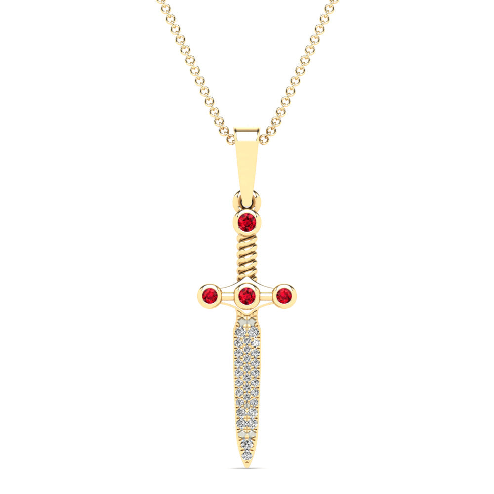 14K Solid Gold  0.07ctw Diamond Pendants